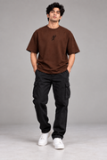 LAPETUS Essential Men's Oversized T-Shirt – Chocolate Brown