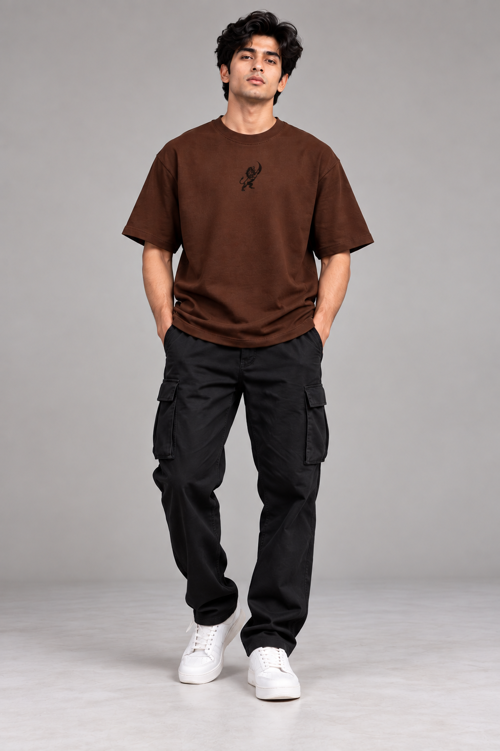 LAPETUS Essential Men's Oversized T-Shirt – Chocolate Brown