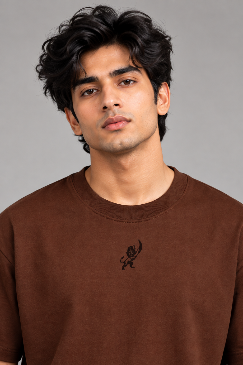 LAPETUS Essential Men's Oversized T-Shirt – Chocolate Brown