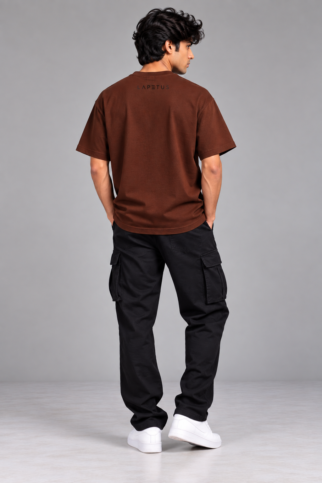 LAPETUS Essential Men's Oversized T-Shirt – Chocolate Brown
