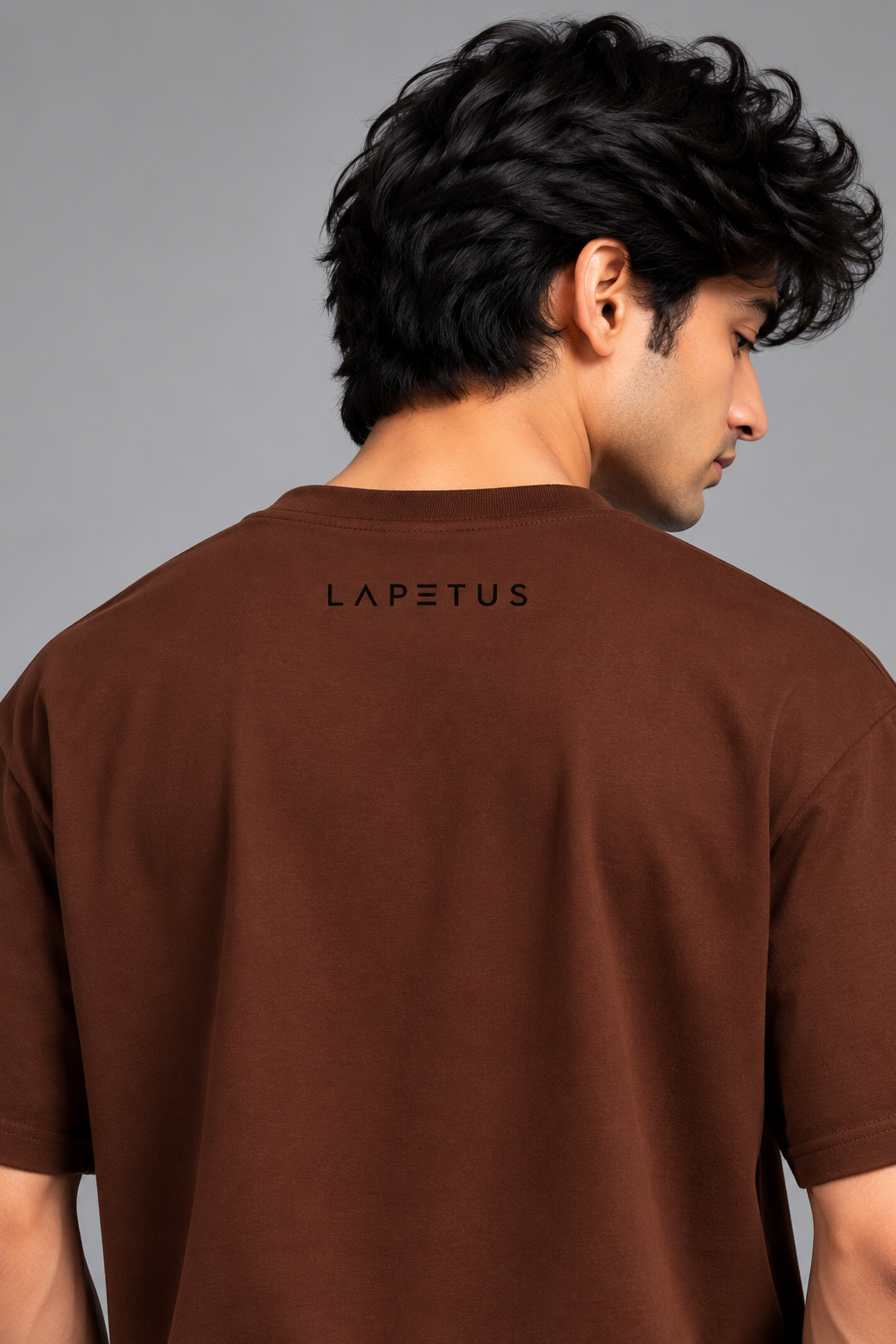 LAPETUS Essential Men's Oversized T-Shirt – Chocolate Brown