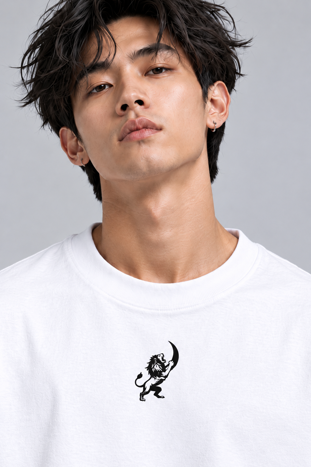 LAPETUS Leaf Graphic Men's Oversized T-Shirt – White |