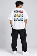 Lapetus Mood of the Day Panda Oversized White T-Shirt – Unisex Streetwear