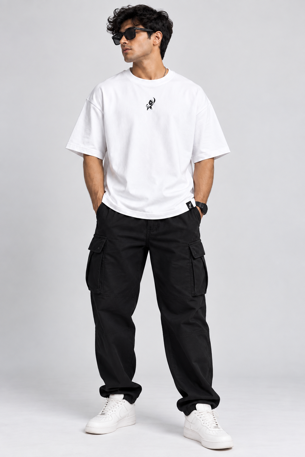 Lapetus Mood of the Day Panda Oversized White T-Shirt – Unisex Streetwear
