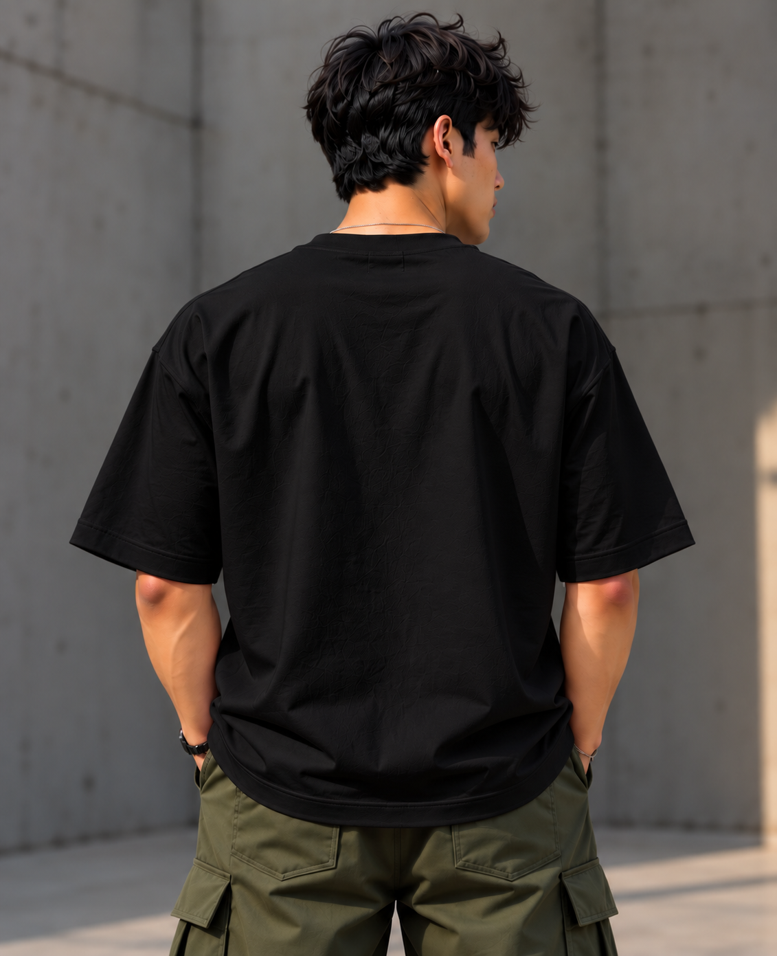 LAPETUS Essential Men's Oversized T-Shirt – Black