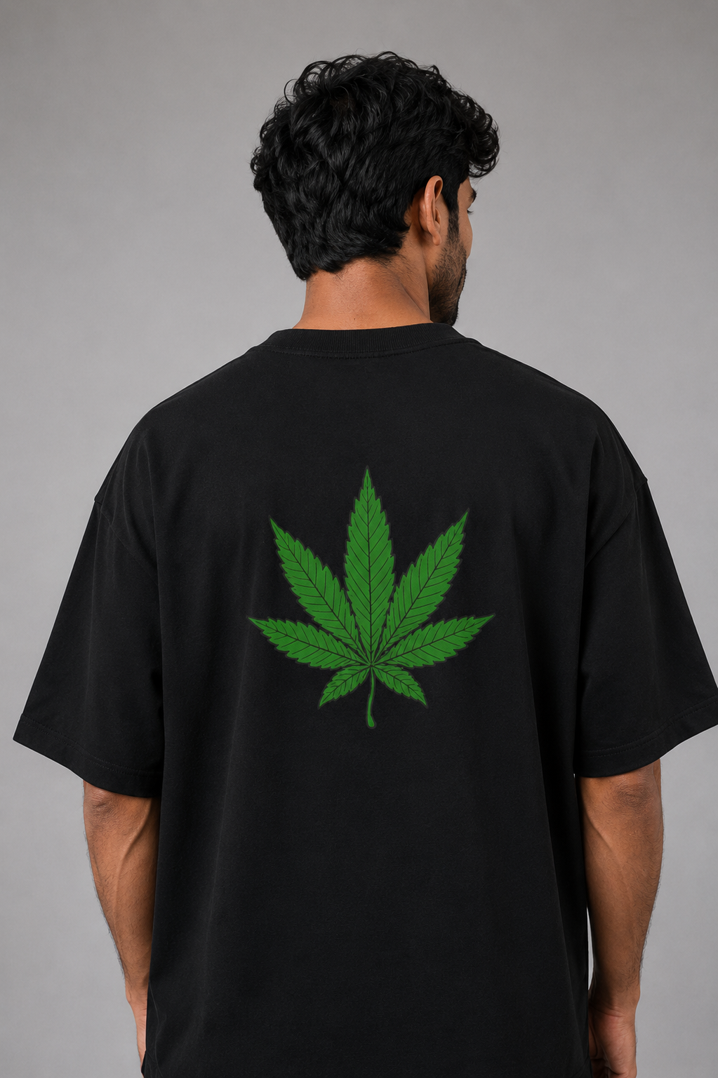Lapetus Leaf Oversized Black T-Shirt – Unisex Streetwear