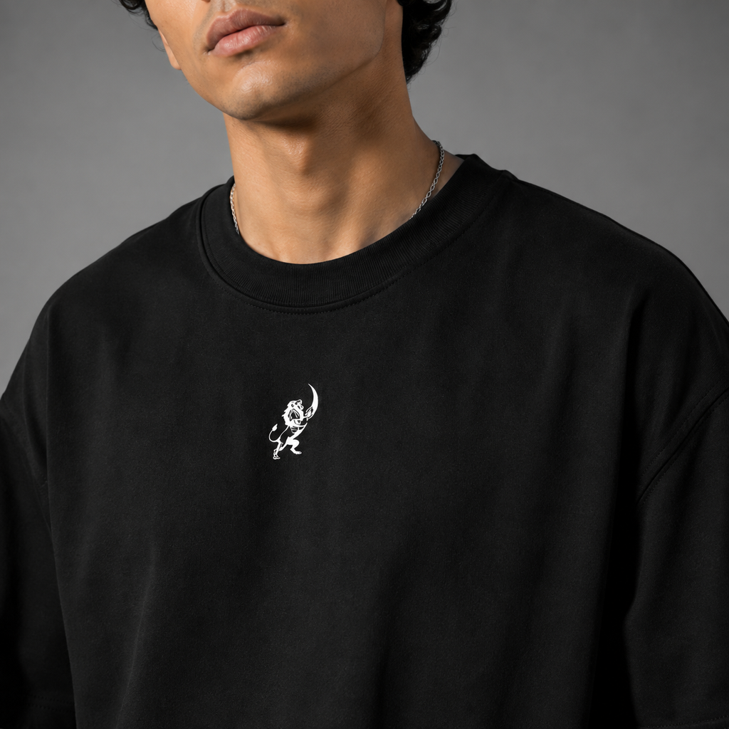 Lapetus Premium Oversized Black T-Shirt – Unisex Streetwear