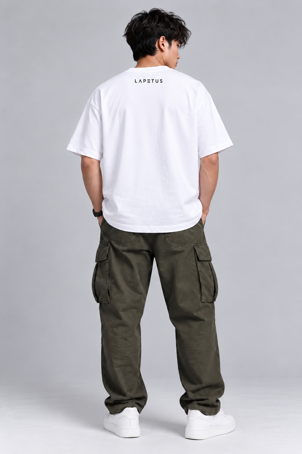 LAPETUS Essential White Men's Oversized T-Shirt