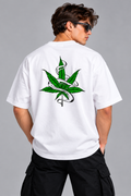 LAPETUS Leaf Graphic Men's Oversized T-Shirt – White |