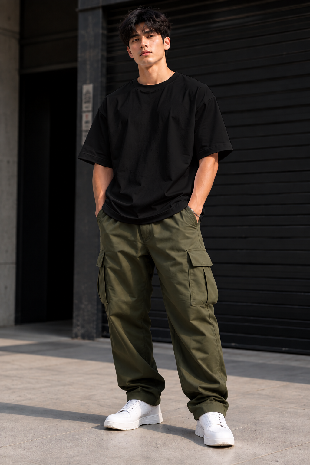 LAPETUS Essential Men's Oversized T-Shirt – Black